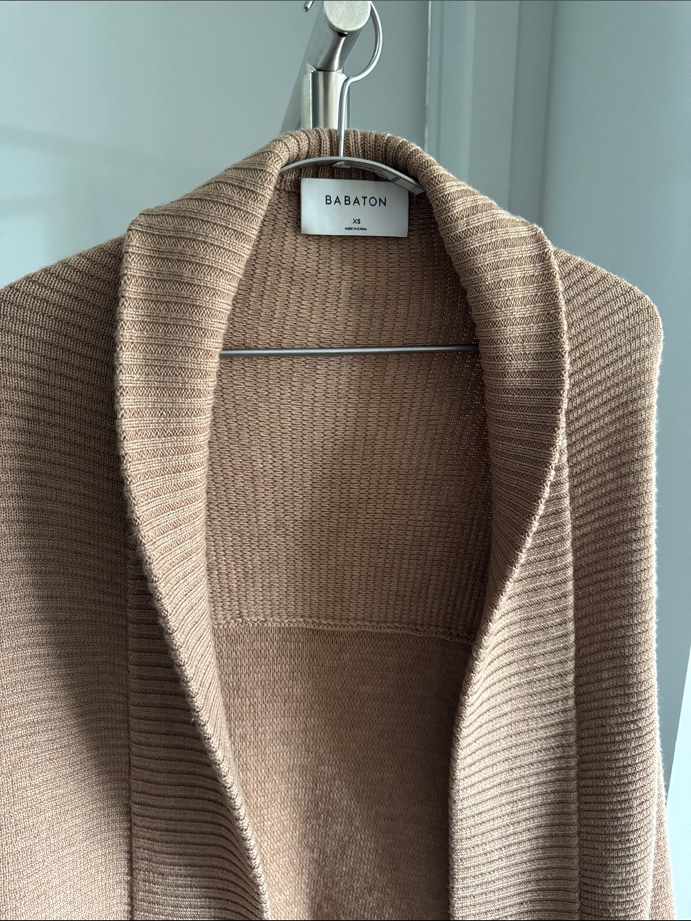 Babaton Camel Ribbed Open-Front Cardigan - Picture 3 of 9